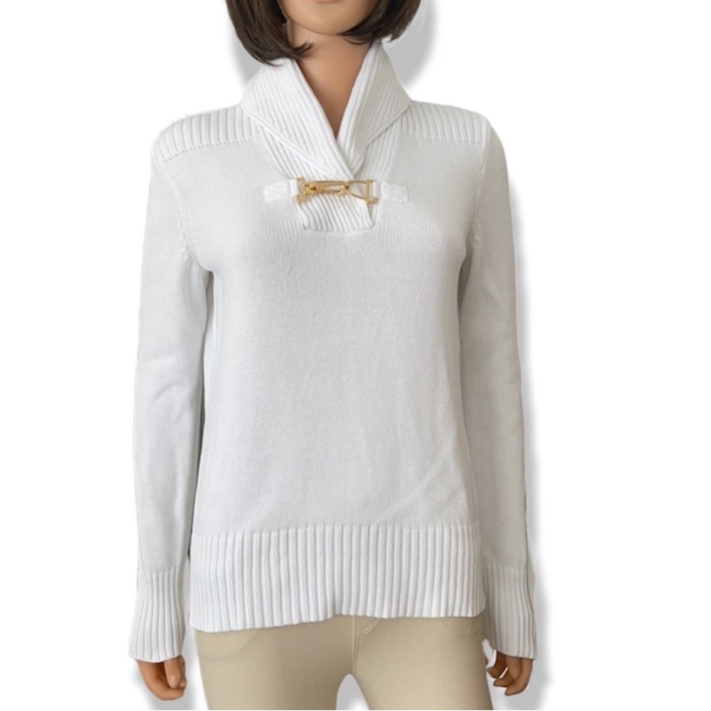 Ralph Lauren Chaps white pullover sweater